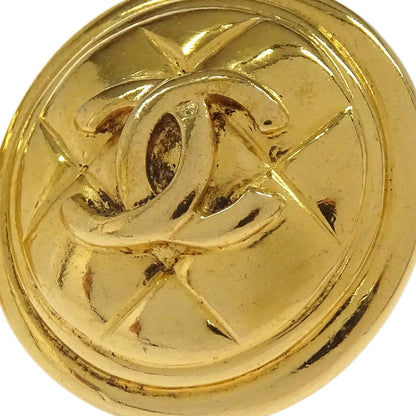 Chanel Button Clip-On Earrings Gold 2389
