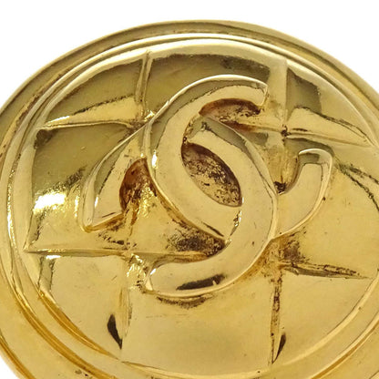 Chanel Button Clip-On Earrings Gold 2389
