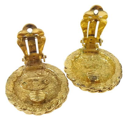 Chanel Button Clip-On Earrings Gold