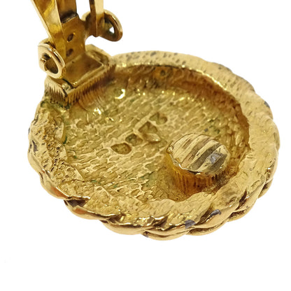 Chanel Button Clip-On Earrings Gold