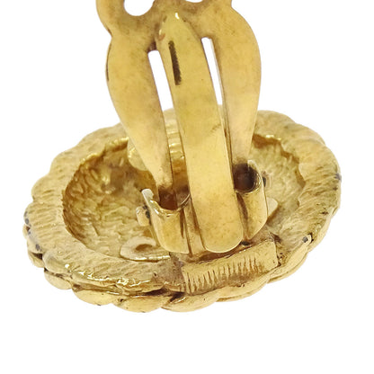 Chanel Button Clip-On Earrings Gold