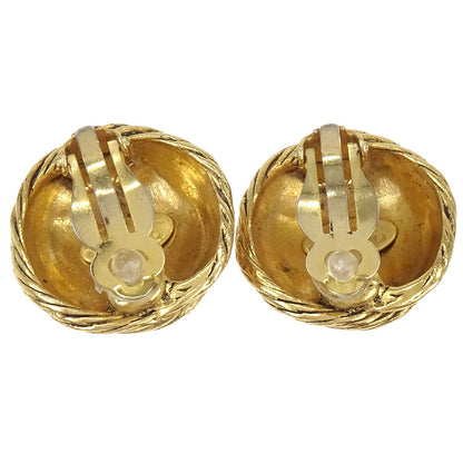 Chanel Button Clip-On Earrings Gold 94A