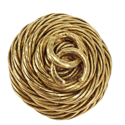 Chanel Button Clip-On Earrings Gold 94A
