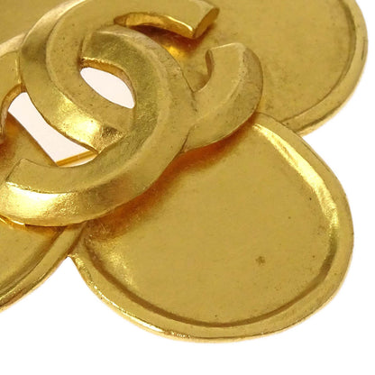 Chanel CC Clover Brooch Pin Gold 96P