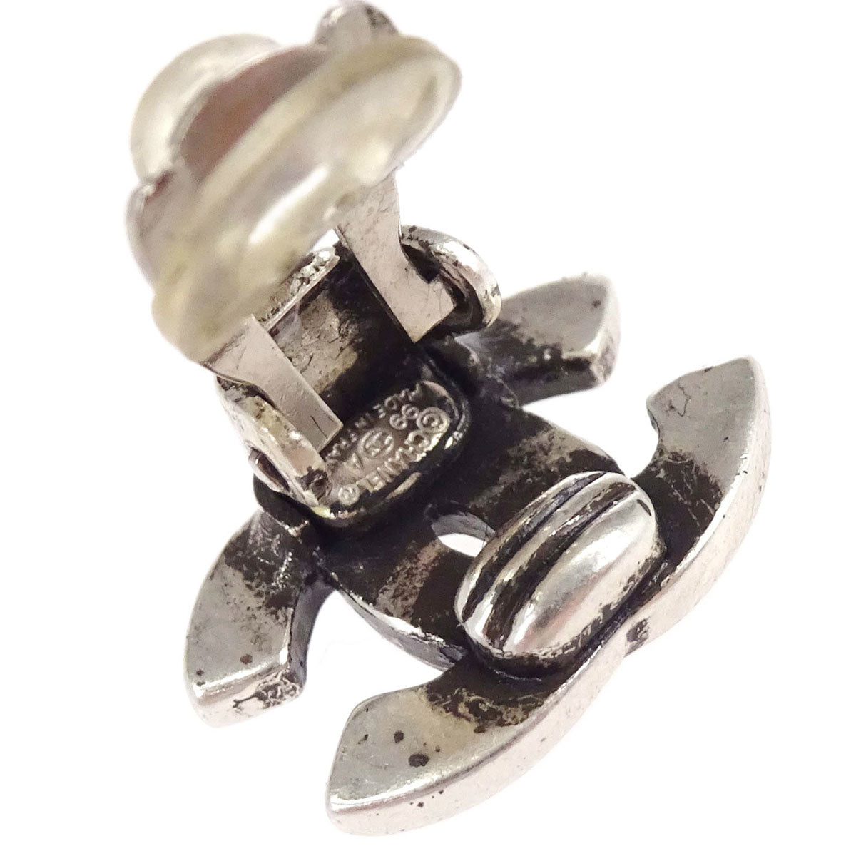 Chanel CC Clip-On Earrings Silver 99A