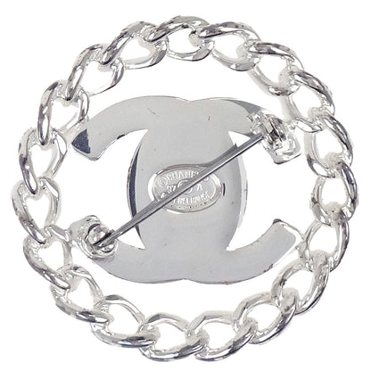 Chanel CC Turnlock Brooch Pin Silver 97A