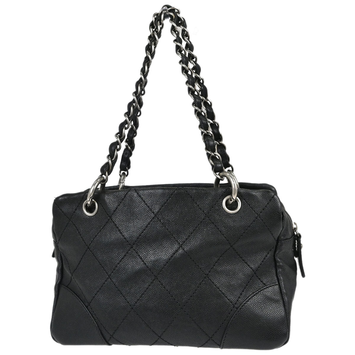 Chanel Black Caviar Skin Wild Stitch Chain Handbag