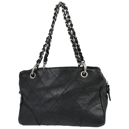 Chanel Black Caviar Skin Wild Stitch Chain Handbag