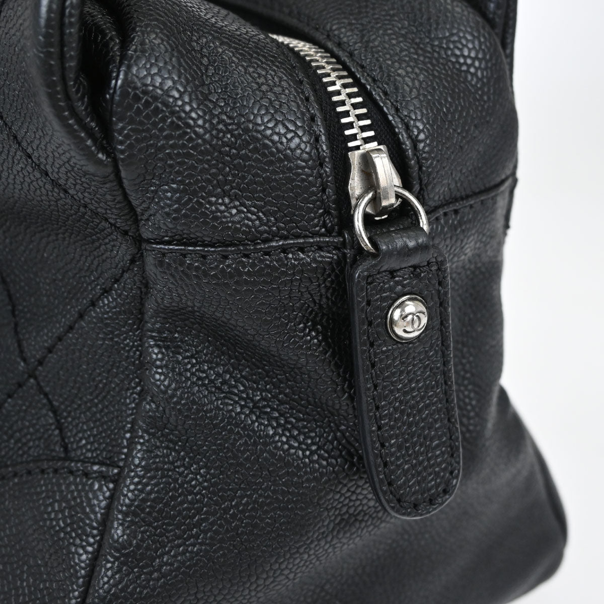 Chanel Black Caviar Skin Wild Stitch Chain Handbag