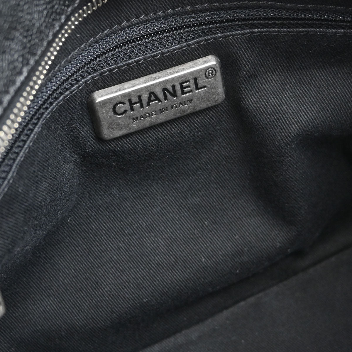 Chanel Black Caviar Skin Wild Stitch Chain Handbag