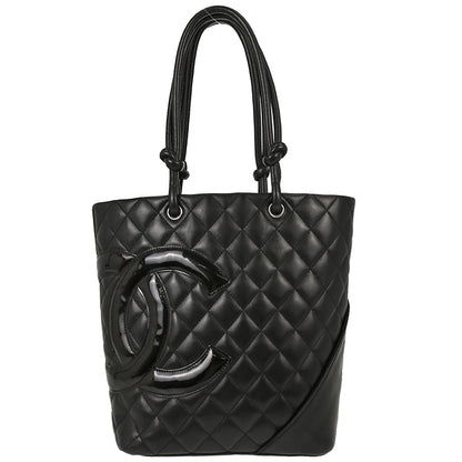 Chanel 2006-2008 Black Calfskin Cambon Ligne Tote Handbag