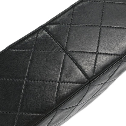 Chanel 1991-1994 Black Lambskin Classic Square Flap Shoulder Bag 20
