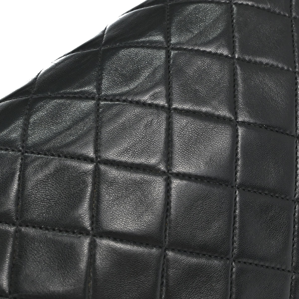 Chanel 1991-1994 Black Lambskin Classic Square Flap Shoulder Bag 20