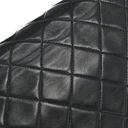 Chanel 1991-1994 Black Lambskin Classic Square Flap Shoulder Bag 20