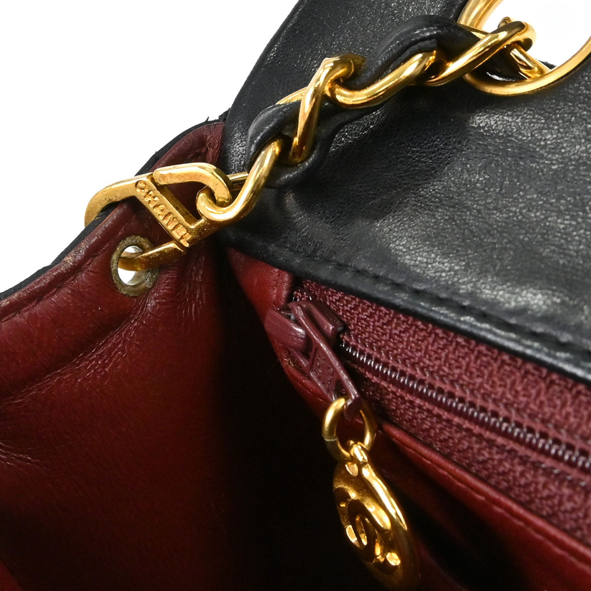 Chanel 1991-1994 Black Lambskin Classic Square Flap Shoulder Bag 20