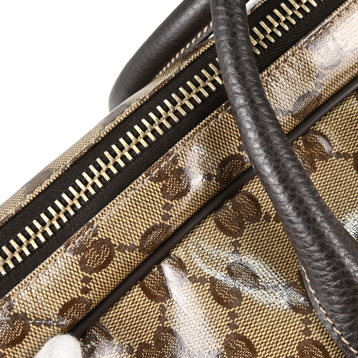 Gucci Beige PVC GG Travel 2way Shoulder Handbag