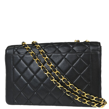Chanel Black Lambskin Small Single Flap Shoulder Bag