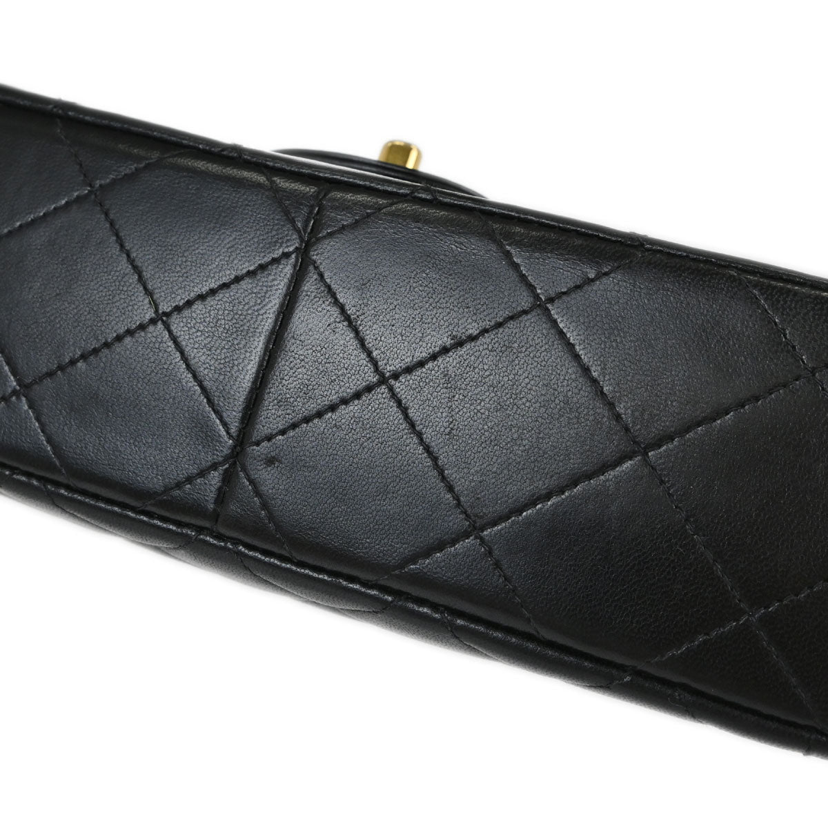 Chanel Black Lambskin Small Single Flap Shoulder Bag