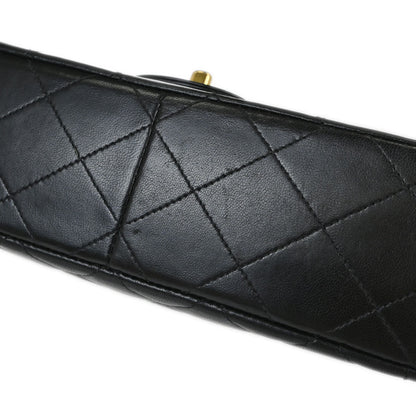 Chanel Black Lambskin Small Single Flap Shoulder Bag