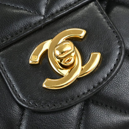 Chanel Black Lambskin Small Single Flap Shoulder Bag