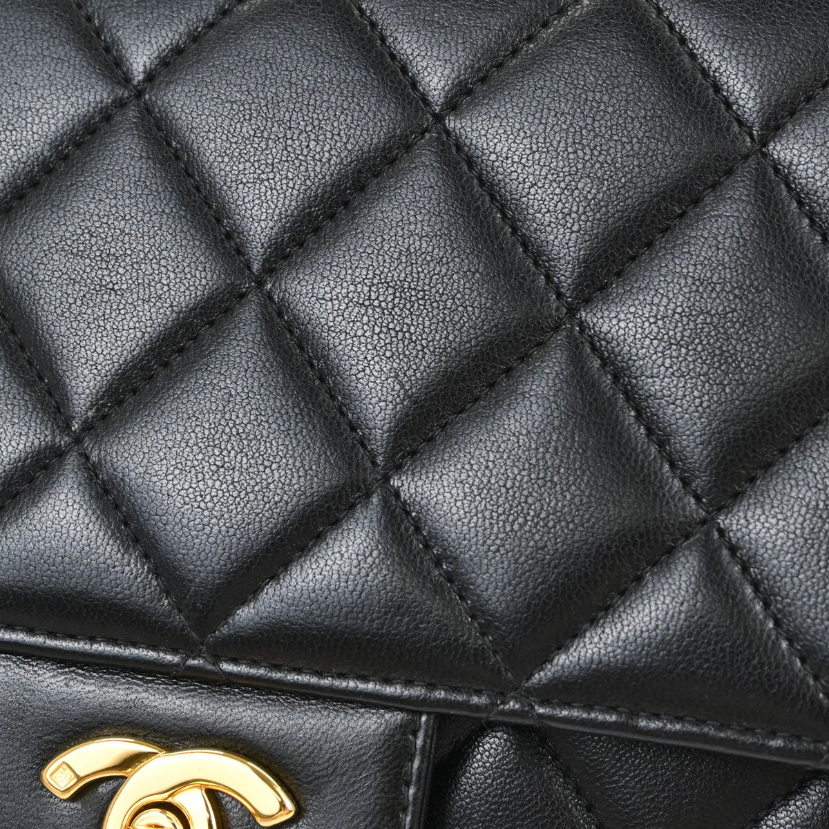 Chanel Black Lambskin Small Single Flap Shoulder Bag
