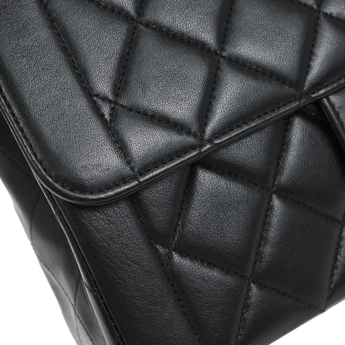 Chanel Black Lambskin Small Single Flap Shoulder Bag