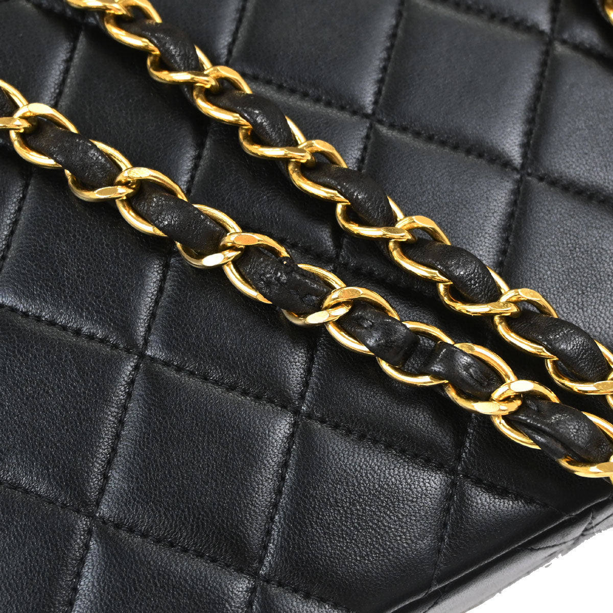 Chanel Black Lambskin Small Single Flap Shoulder Bag