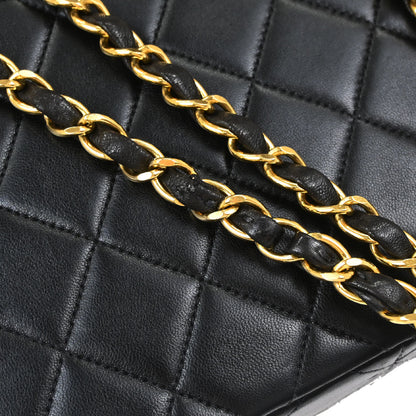 Chanel Black Lambskin Small Single Flap Shoulder Bag