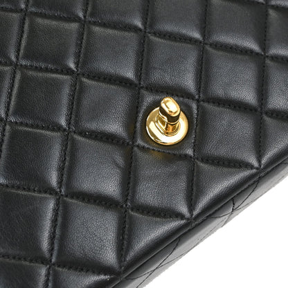 Chanel Black Lambskin Small Single Flap Shoulder Bag