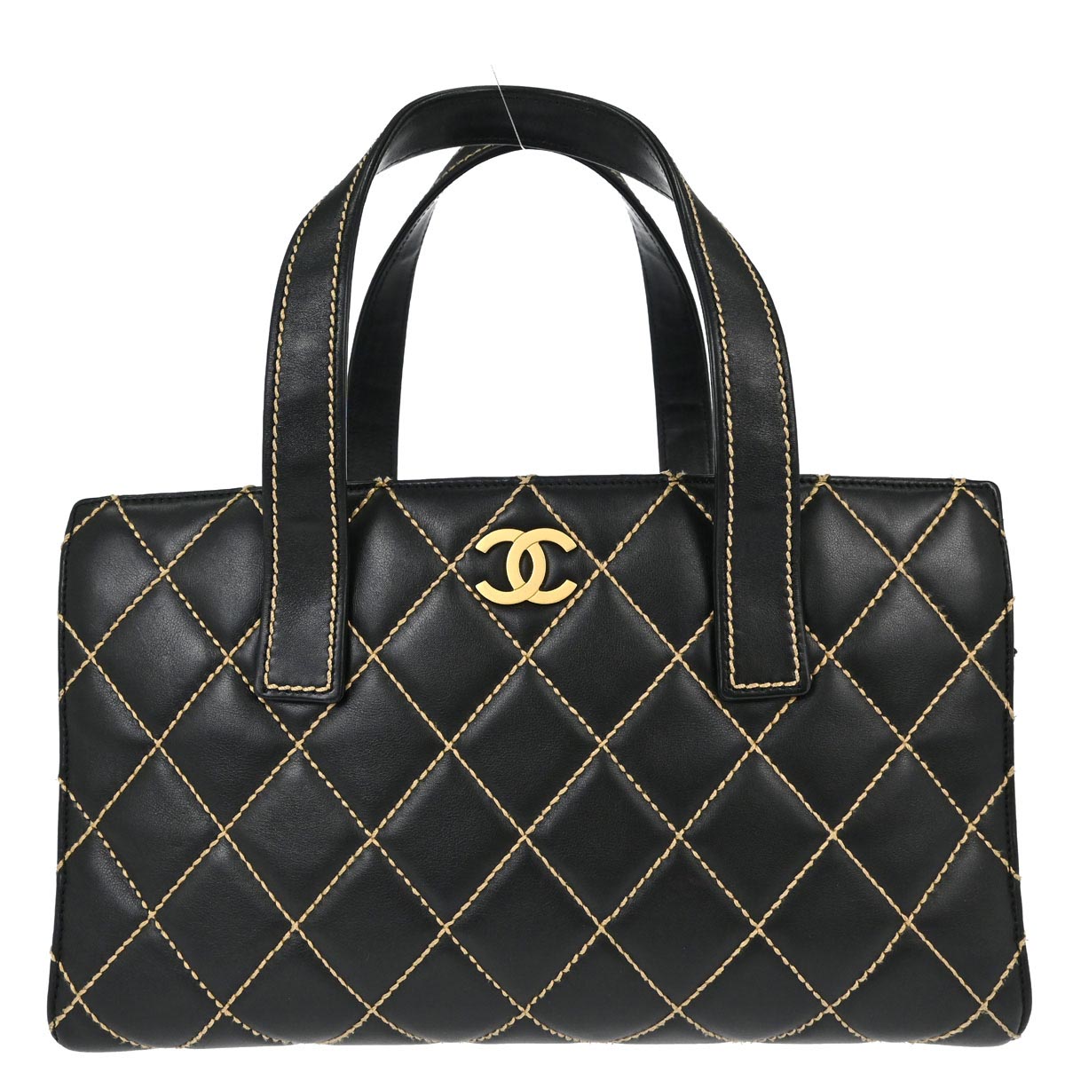 Chanel 2004-2005 Black Calfskin Wild Stitch Handbag