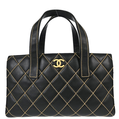Chanel 2004-2005 Black Calfskin Wild Stitch Handbag