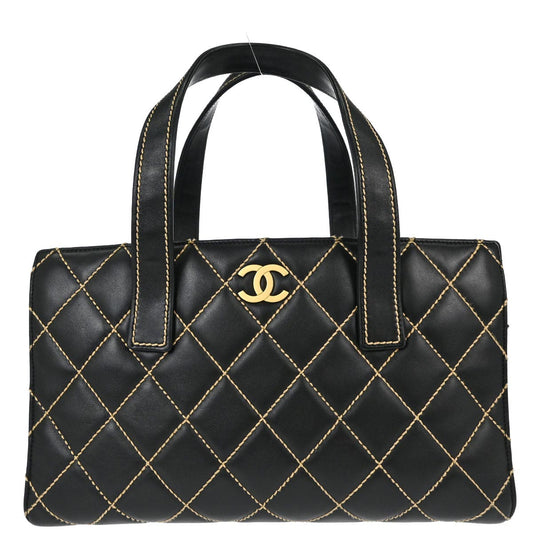 Chanel 2004-2005 Black Calfskin Wild Stitch Handbag