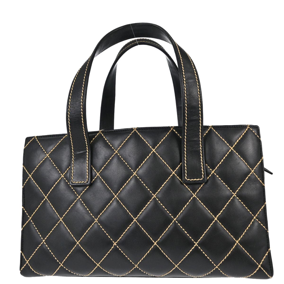 Chanel 2004-2005 Black Calfskin Wild Stitch Handbag