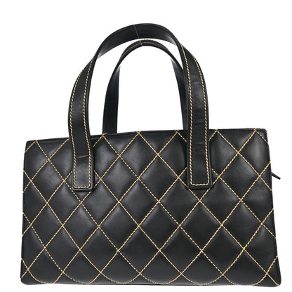 Chanel 2004-2005 Black Calfskin Wild Stitch Handbag