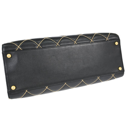 Chanel 2004-2005 Black Calfskin Wild Stitch Handbag