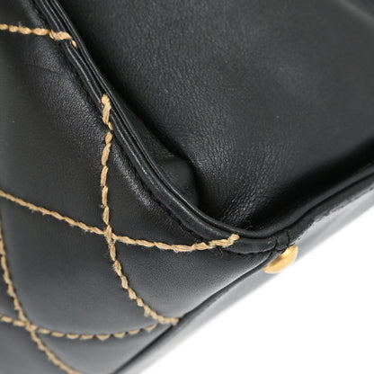 Chanel 2004-2005 Black Calfskin Wild Stitch Handbag