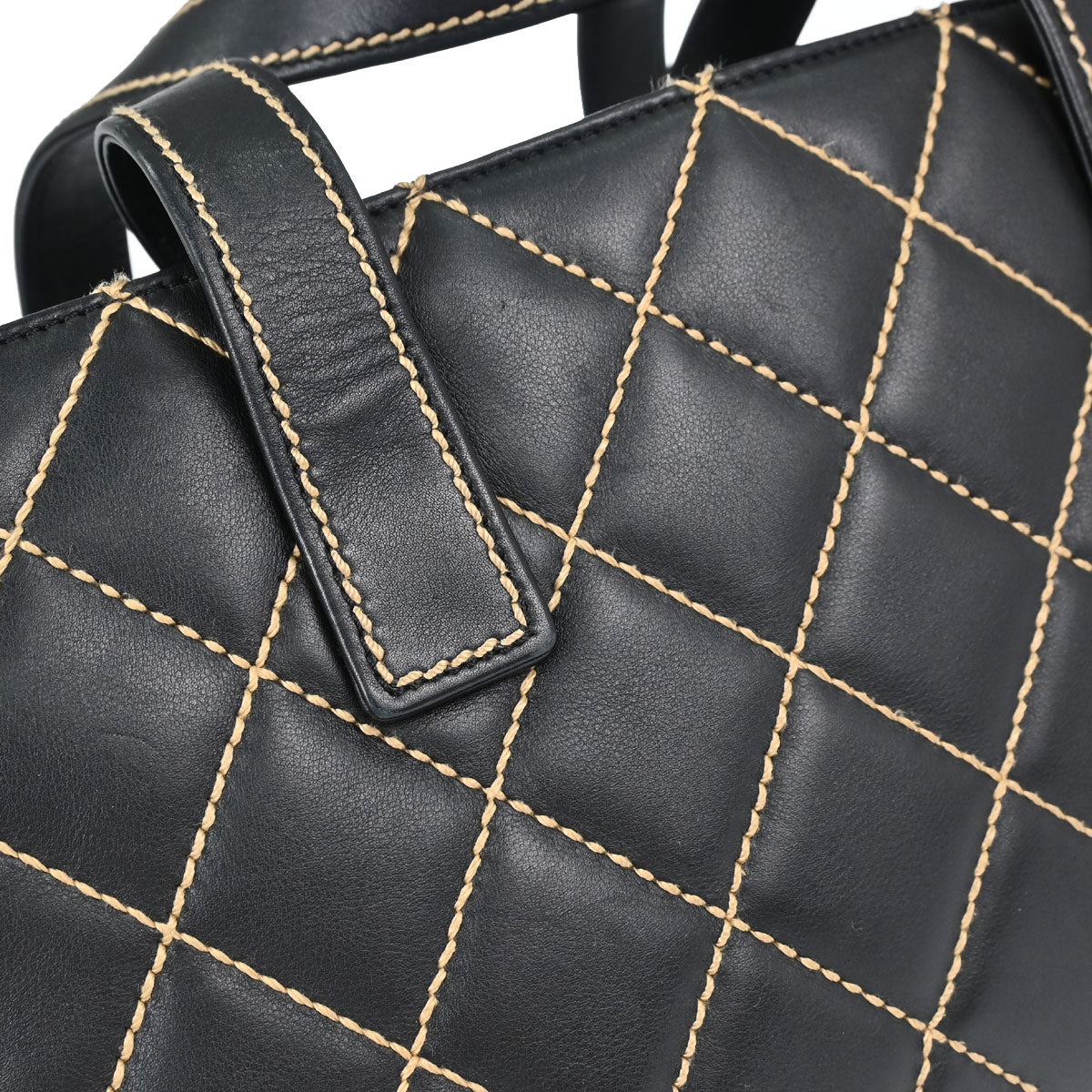 Chanel 2004-2005 Black Calfskin Wild Stitch Handbag