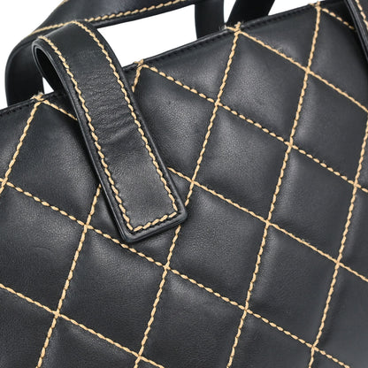 Chanel 2004-2005 Black Calfskin Wild Stitch Handbag