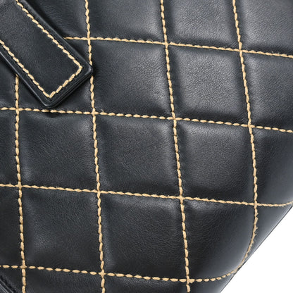 Chanel 2004-2005 Black Calfskin Wild Stitch Handbag
