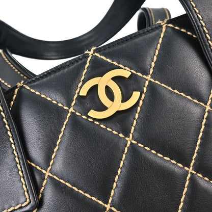 Chanel 2004-2005 Black Calfskin Wild Stitch Handbag
