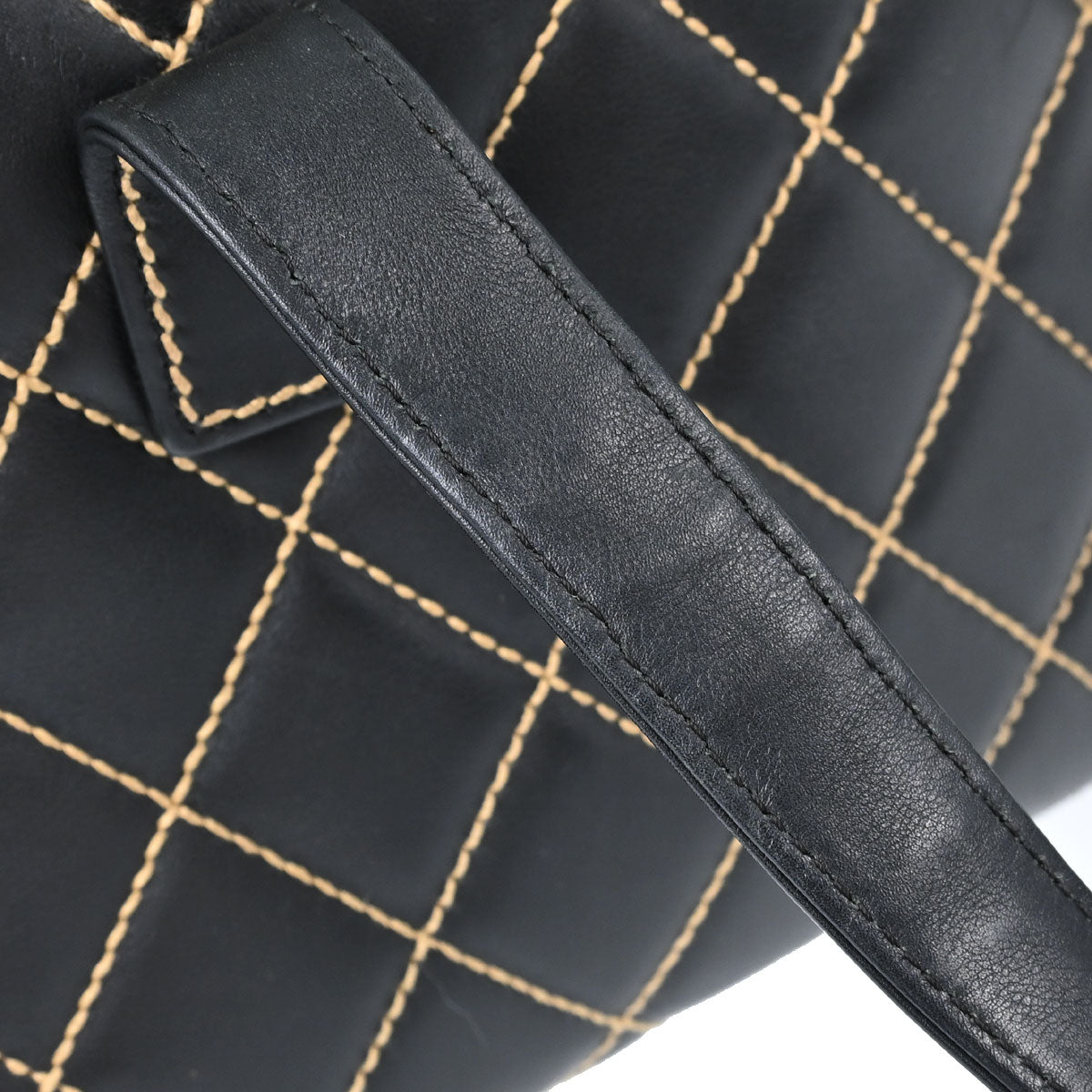Chanel 2004-2005 Black Calfskin Wild Stitch Handbag