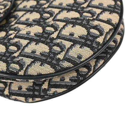 Christian Dior 2018 Navy Beige Trotter Oblique Saddle Handbag