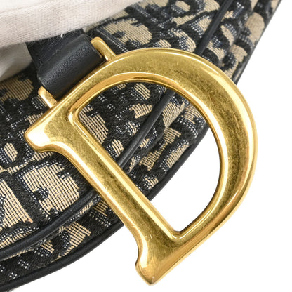 Christian Dior 2018 Navy Beige Trotter Oblique Saddle Handbag