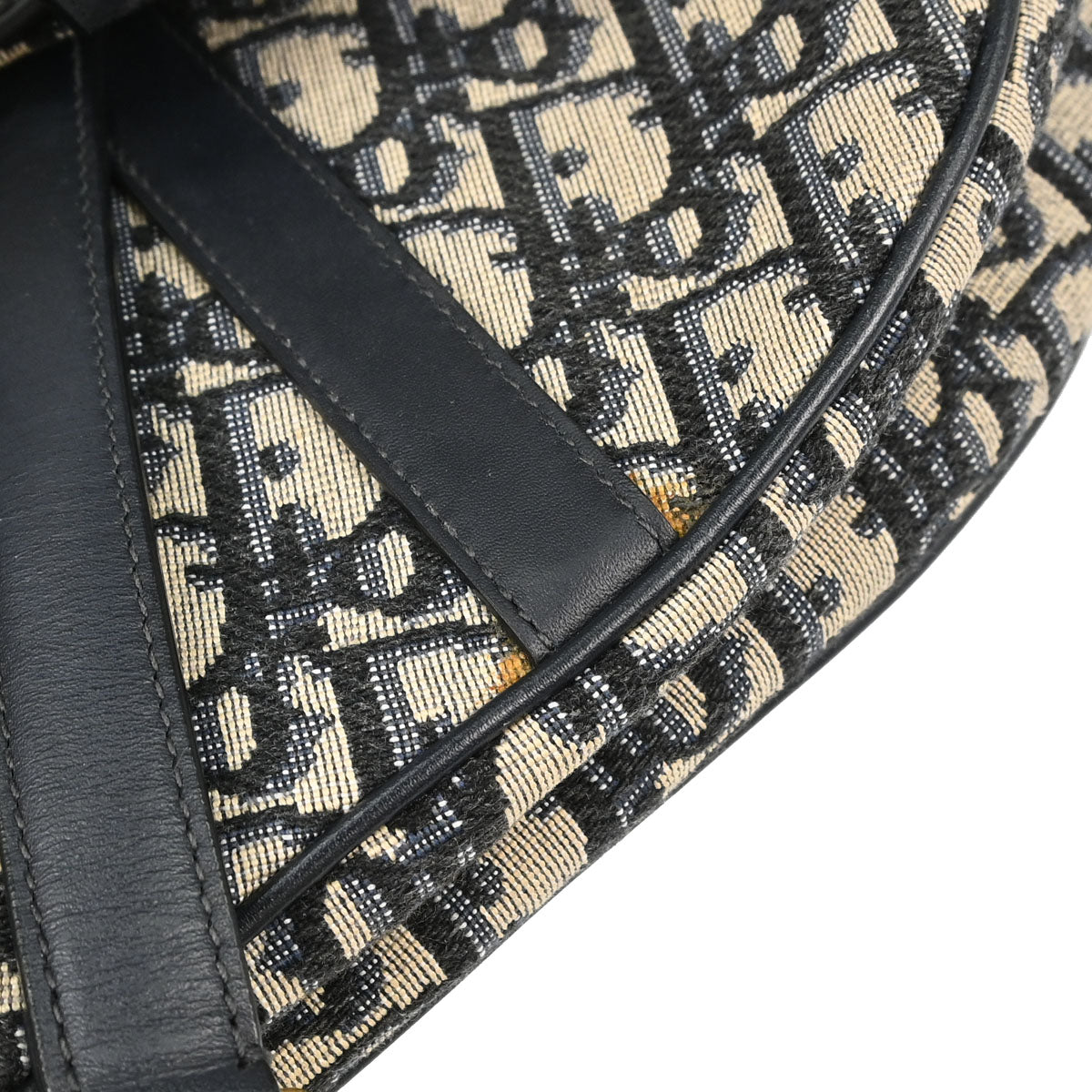 Christian Dior 2018 Navy Beige Trotter Oblique Saddle Handbag