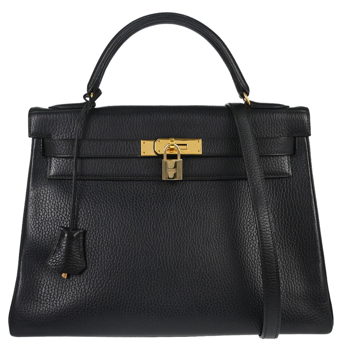 Hermes Black Ardennes Kelly 32 Retourne 2way Shoulder Handbag