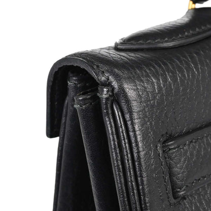 Hermes Black Ardennes Kelly 32 Retourne 2way Shoulder Handbag