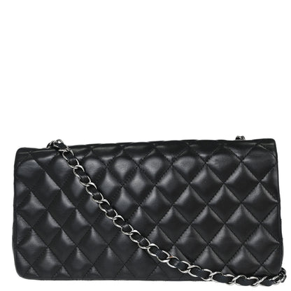 Chanel Black Lambskin East West Shoulder Bag
