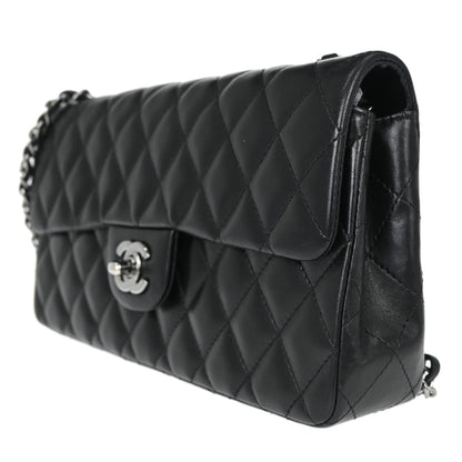 Chanel Black Lambskin East West Shoulder Bag