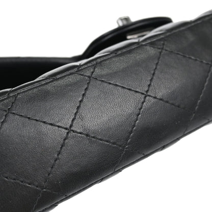 Chanel Black Lambskin East West Shoulder Bag
