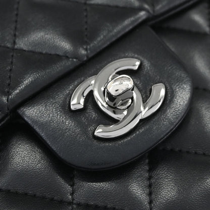 Chanel Black Lambskin East West Shoulder Bag